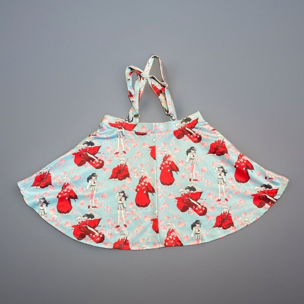 Hot Topic x Inuyasha Sakura Suspender Anime Blue Skirt Size 2X